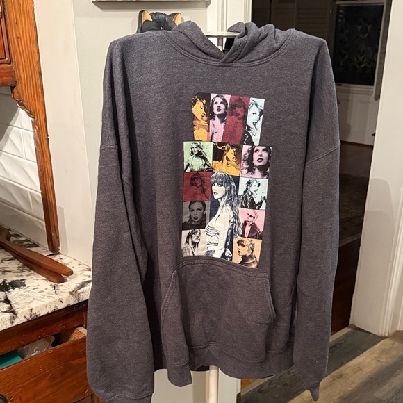 Taylor Swift Multicolor Graphic Charcoal Hoodie eras tour. Worn a few times - Picture 1 of 3